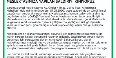 Sakarya Barosu’ndan avukata saldırıya kınama