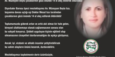 Sözün bittiği yer! Av. Müzeyyen Boylu çocuklarının gözü önünde 14 el ateş edilerek öldürüldü!